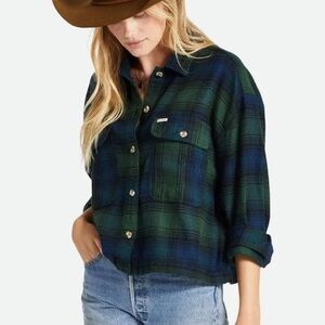 BRIXTON Bowery Flannel, blue/green S